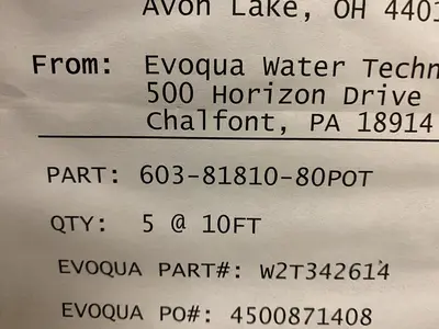 New | in-Stock EVOQUA W2T34261 Conveyor Parts Ohio US | Surplus Asset Holdings #1207141