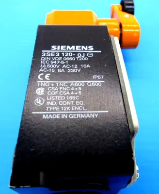 NEW SIEMENS 3SE3 120-0J POSITION SWITCH 3SE31200J