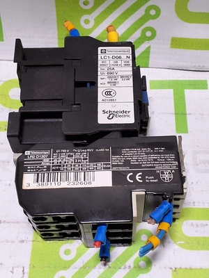 TELEMECANIQUE LC1 D06 10 CONTACTOR WITH LR2D13 ELECTRICAL COIL LR2 D1307 C