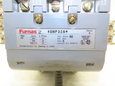Furnas 40HP32A AC Contactor Motor Starter 50Hp 600VAC 3Ph 120V Coil