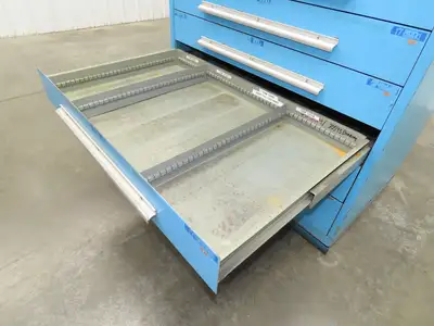 Nu-Era Modular Tool Storage Cabinet 10 Drawer 45x28x61" Stanley Vidmar Blue