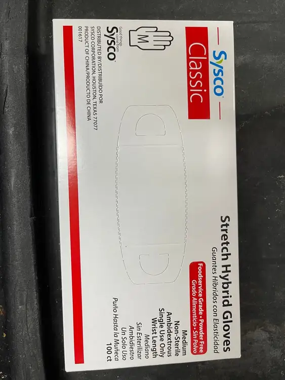 New | in-Stock Sysco New Gloves, Sysco, Classic Vinyl - Medium - 100/box Gloves Illinois US | Falcon Restaurant Supply #1376186