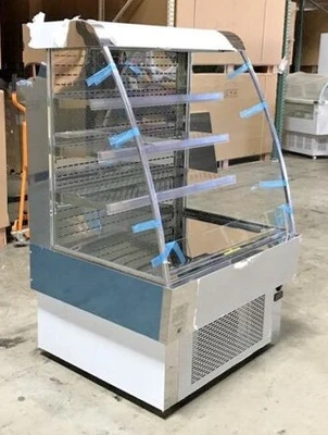 171-0028 40” Open Air Curtain Self Contained Refrigerated Cooler Merchandiser
