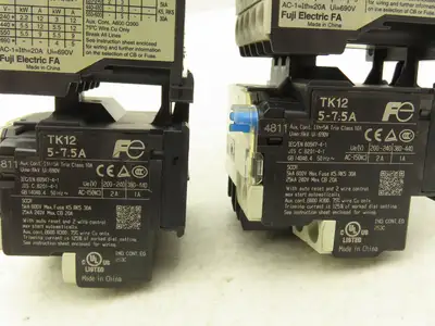 Fuji SK12L Motor Starter Contactor 5.5kW 600V & Overload 5-7.5A Lot of 2