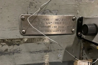 Used CINCINNATI 1806-R Power Squaring Shears (Inch) New Jersey US | National Machinery Exchange #1499080
