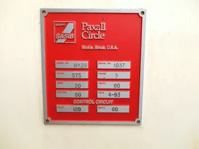 USED 1993 SASIB PACKAGING PAXALL CIRCLE MK2B