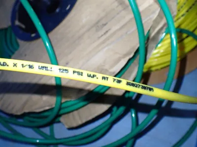 1/4 O.d X 1/16 Wall Parker Parflex Tubing Green And Yellow