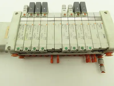 SMC EX250-SDN1 12-Station DeviceNet Manifold 8 Solenoid Valves 24VDC