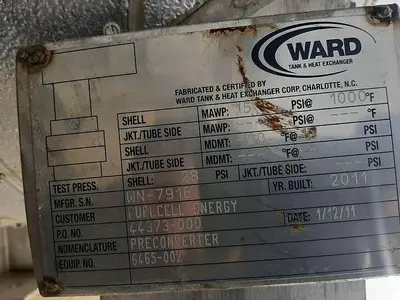 Tank, 400 Gallon, S/st, 20 PSI, 1,000 Deg F #S744386