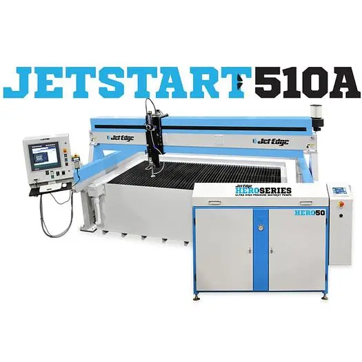 JET START 510A
MID RAIL ABRASIVE WATERJET
with HERO 50 Intensifier Pump