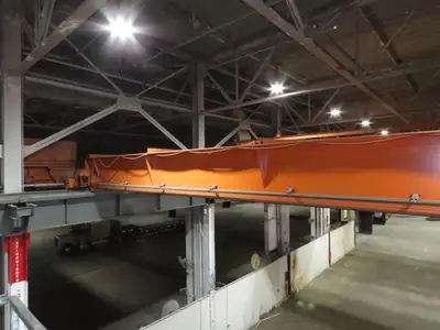 Cleveland Tramrail P&H 10 Ton Double Girder Top Running Bridge Crane 76' Span