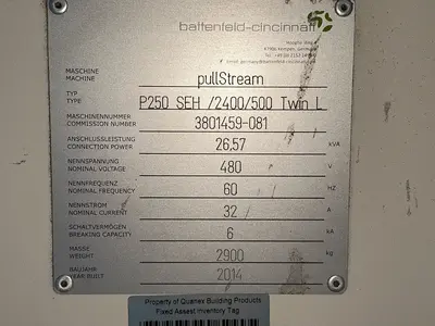 Used 2014 BATTENFELDCINCINNATI P250 SEH /2400/500 TWIN L Misc Plastics Equipment Ohio US | HGR 24 #1419023