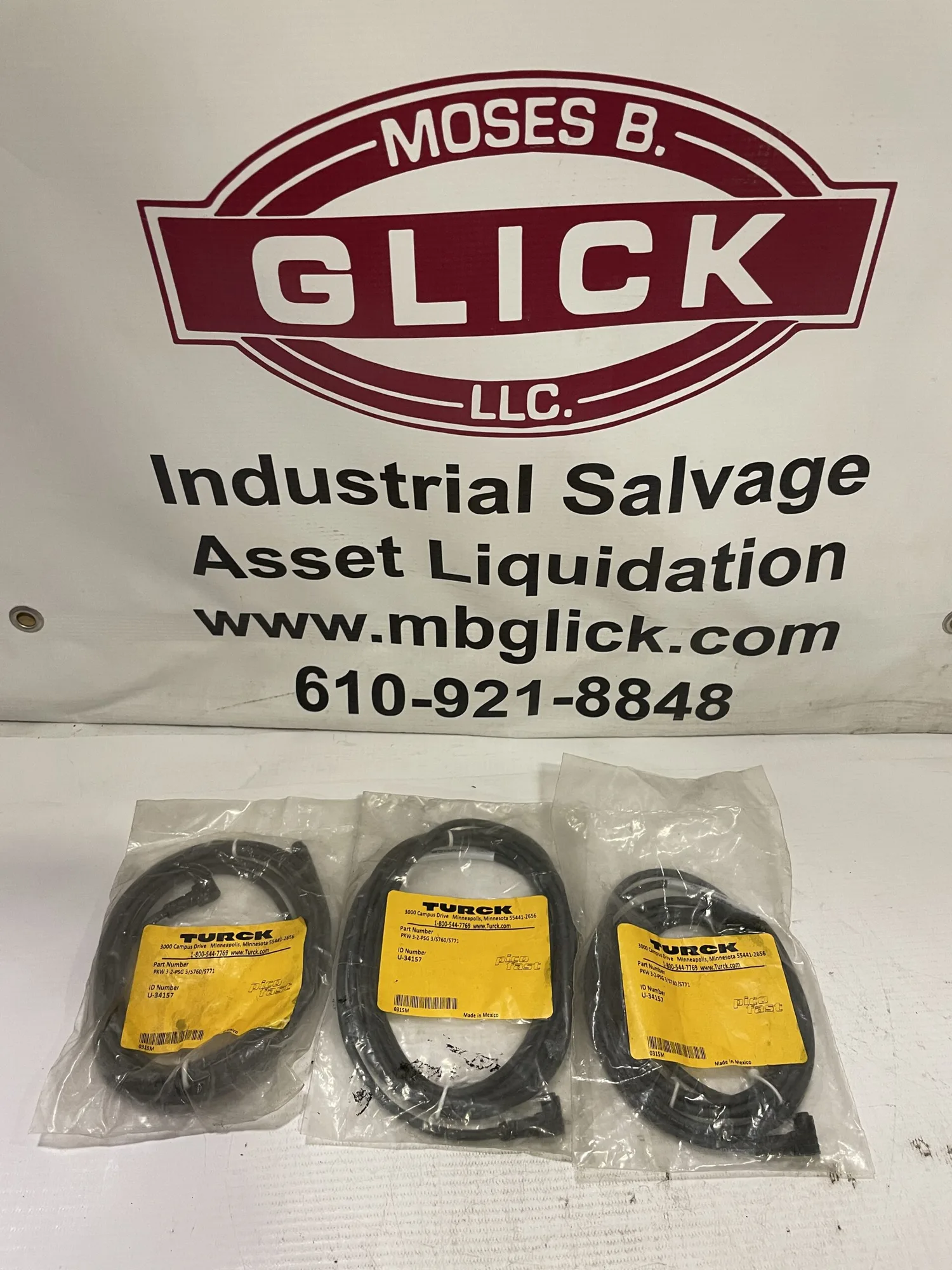Turck PKW 3-2-PSG 3/S760/S771 Cordset 2m M8 3-pin -NIB lot of 3
