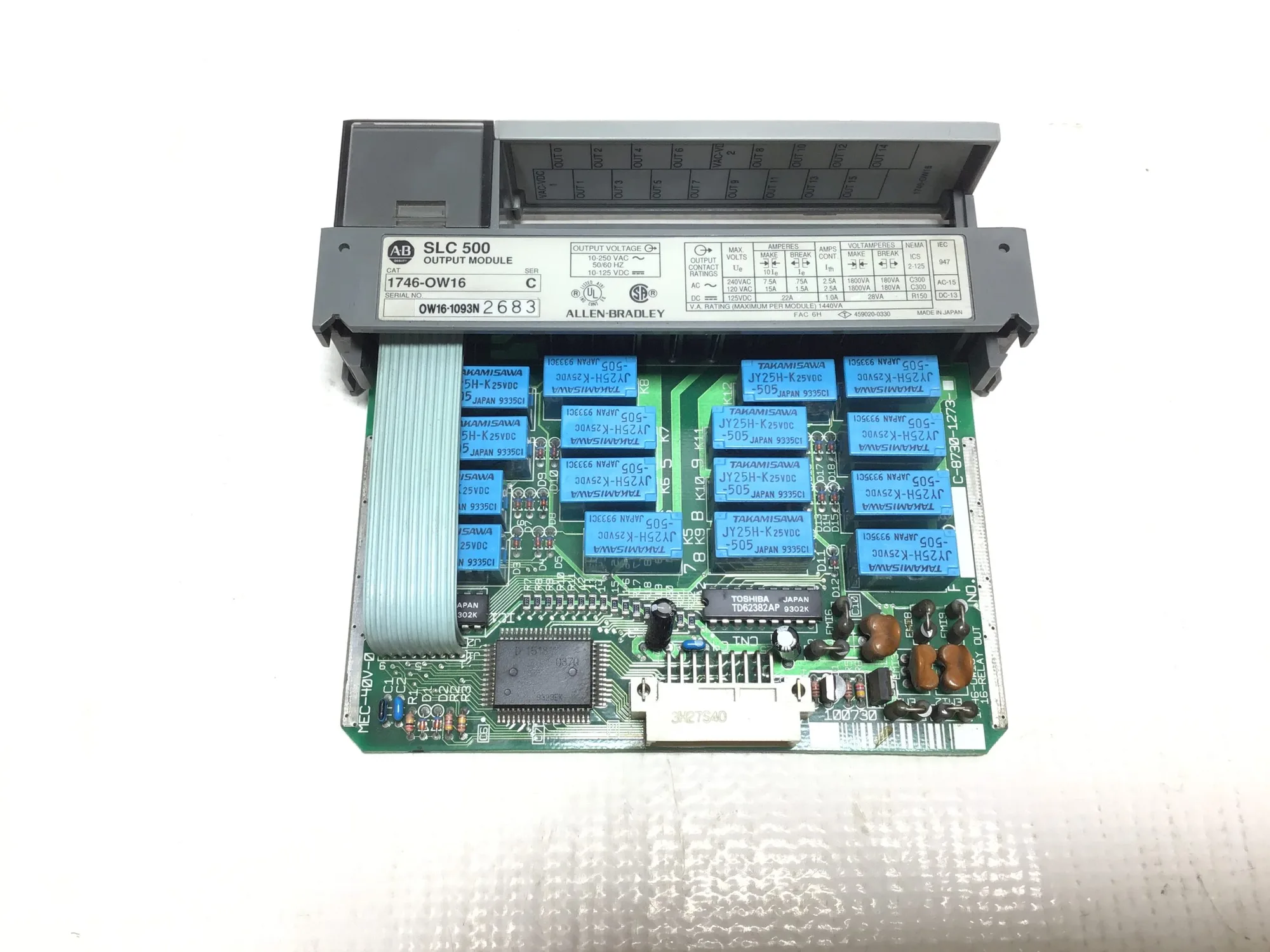 Allen-Bradley 1746-OW16 SLC 500 Output Module Ser C 10-250VAC 10-125VDC 50/60Hz