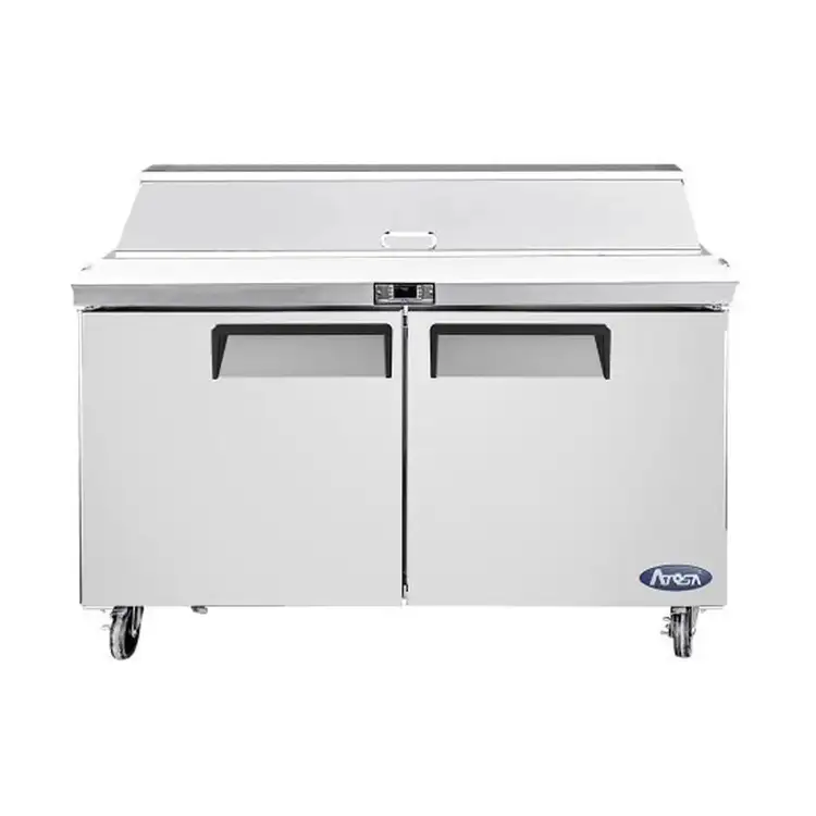 New | in-Stock Atosa New Atosa MSF8302GR 48" Sandwich Prep. Table with (12) 6" Deep Poly Pans Food Prep Tables Illinois US | Falcon Restaurant Supply #1375376