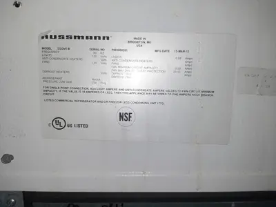 80-0021 Hussmann SSGVE Remote Full Service Fresh Meat Display Cooler Case