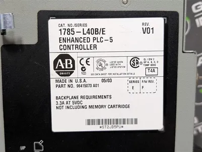 Allen Bradley 1785-L40B/E PLC-5/40 Enhanced PLC-5 Controller Module F/W F Used