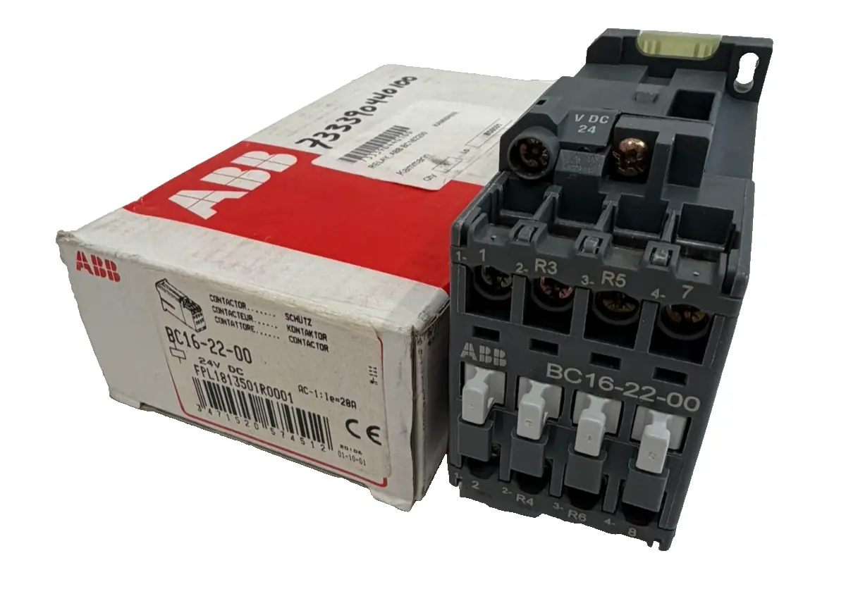 NEW ABB BC16-22-00 CONTACTOR 24V DC COIL 4-POLE MINI CONTACTOR FPL1813501R0001