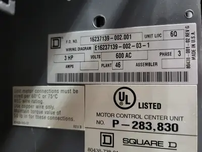 USED SQUARE D MODEL 6