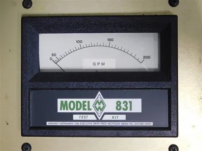 Midwest Instrument Model 831 Precision Flow Test Kit 0-200 GPM Used