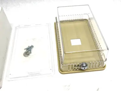 USED INTERSTATE ELECTRIC LOCKING THERMOSTAT GUARD/COVER, CLEAR, PLASTIC