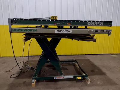 3000 LB X 72" X 48" SOUTHWORTH MODEL #LS4-36 HYDRAULIC SCISSOR LIFT TABLE WITH ROTATING,110V SINGLE PHASE: STOCK #20938
