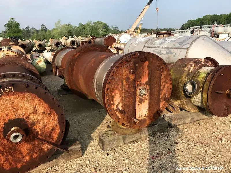 Used – J. Oat & Sons 1130 sq. ft. Vertical Shell & Tube Heat Exchanger – Carbon Steel Shell, 316 SS Tubes