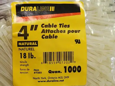 4" Zip Cable Ties 18lbs