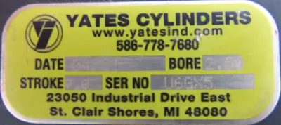 NEW YATES 2.50×7.0 HYDRAULIC CYLINDER 2.50" BORE 7.0" STROKE