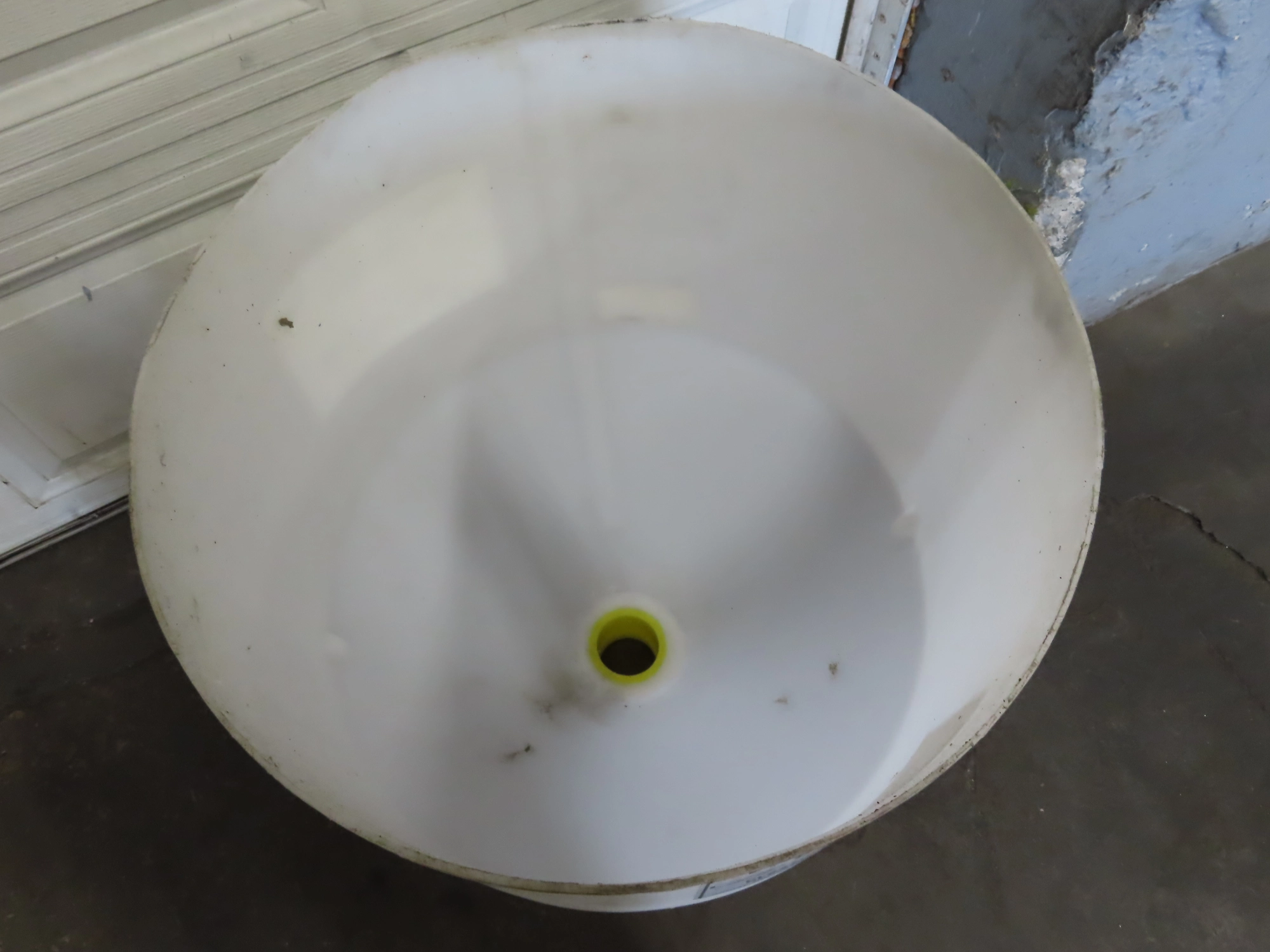 used Plastic Feed Hopper, 22.75" diameter