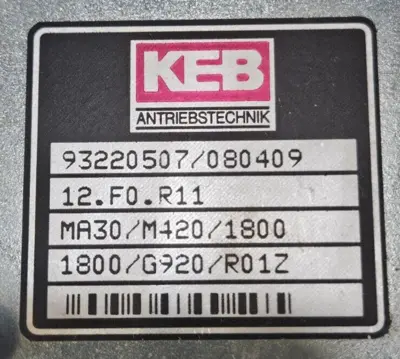 Keb Combivert 12.F0.R11 (93220507/080409) Drive (BIN655)