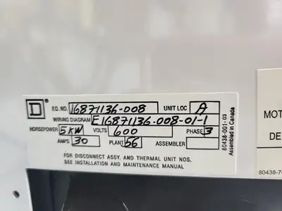 USED SQUARE D MODEL 6
