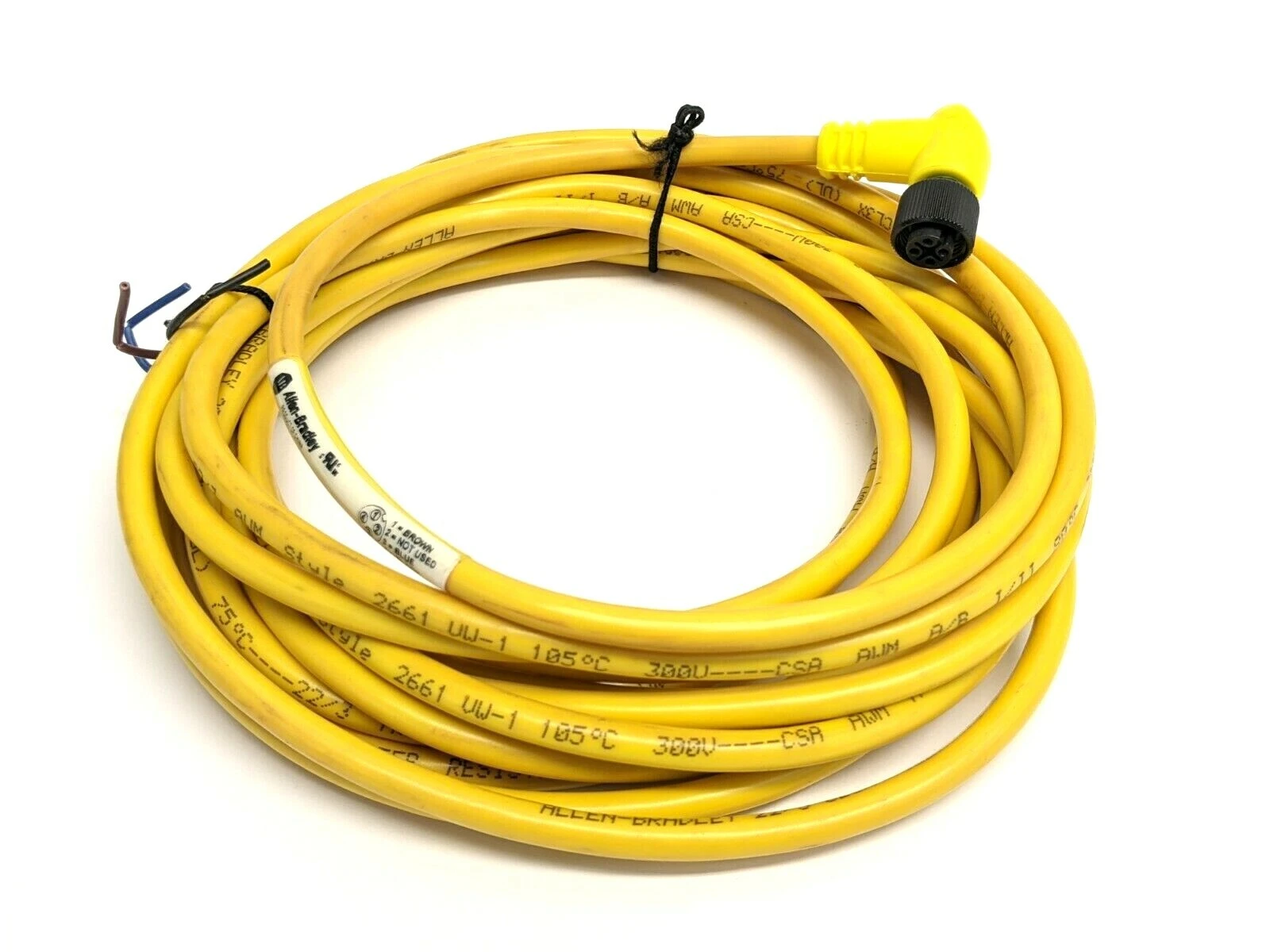 USED ALLEN-BRADLEY SER B RIGHT ANGLE 3-PIN FEMALE CORDSET