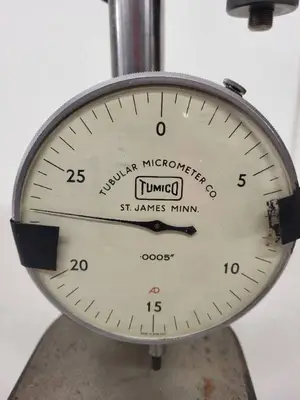 Tumico Dial Indicator Stand with Tubular Micrometer Co. Gauge