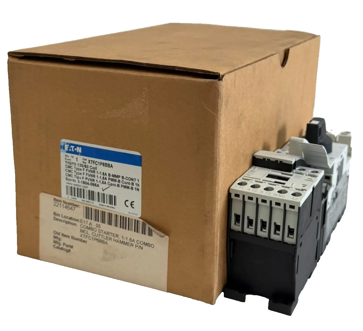 NEW EATON XTFC1P6BBA COMBNIATION STARTER 110/50 120/60 COIL