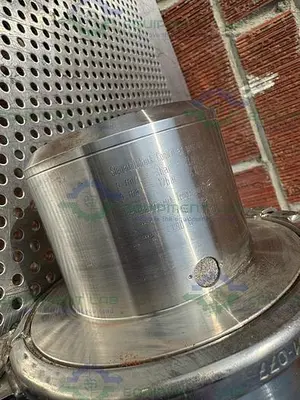 USED LESER 4484.7524 STAINLESS STEEL SAFETY VALVE W/ 1.5" TO 2" SANITARY FITTINGS