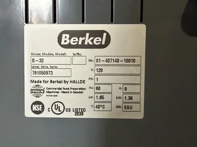 BERKEL 3.2 QT COMBINATION FOOD PROCESSOR/ CONTINUOUS FEED CUTTER MODEL B-32
