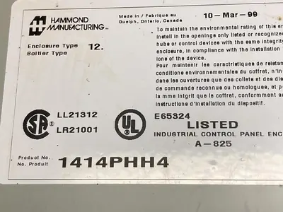 Used HAMMOND 1414PHH4 Miscellaneous Equipment (Electrical & Power) Ohio US | Surplus Asset Holdings #1241417