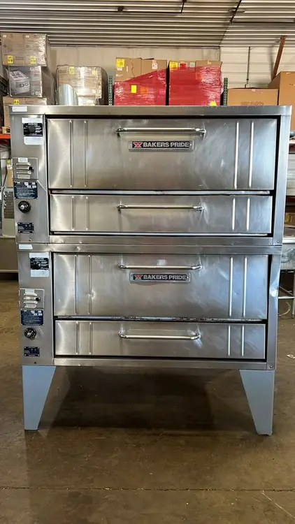 Used Bakers Pride Used Bakers Pride 304 Natural Gas Pizza Oven Double Deck Pizza Equipment Illinois US | Falcon Restaurant Supply #1373567