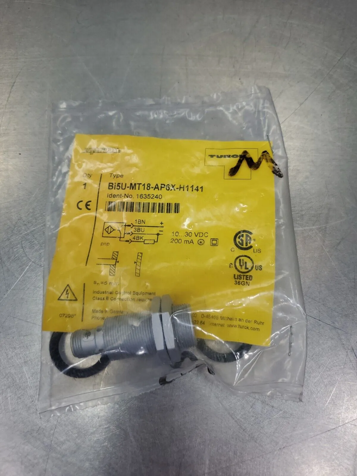 Turck Bi5U-MT18-AP6X-H1141 (Ident-No. 1635240) Proximity Sensor. 5E-36/8