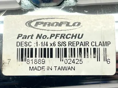 USED PROFLO REPAIR CLAMP 1-1/4" X 6" STAINLESS STEEL