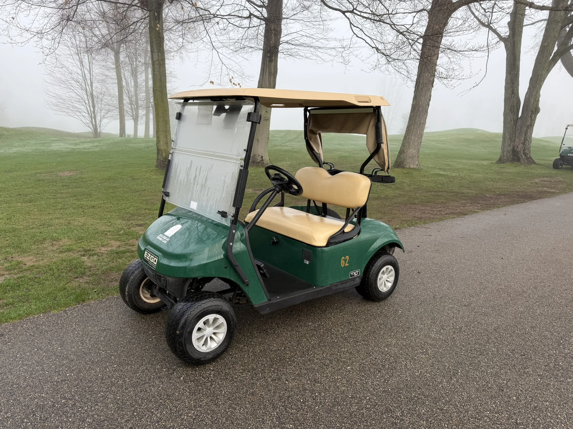 (1) 2019 E-Z-Go EFI golf cart with a Kawasaki gas engine, model 657061G01, includes canopy, fold-dow...