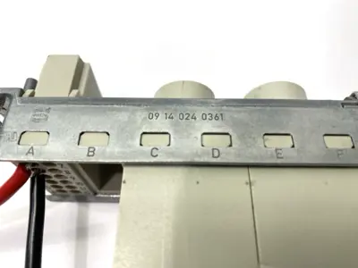USED HARTING HOOD CONNECTOR ASSY W/09140123001 & 2X 09140012662 MODULES