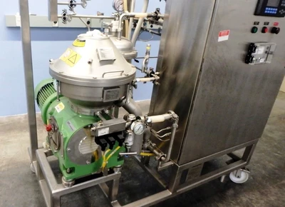 Westfalia CSC 6-06-076 hydro-hermetic clarifier skid, 316L SS.
