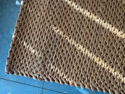 Prairie Twill  brown leather rug NEW HANDMADE 13' x 161" Retails for $80,000