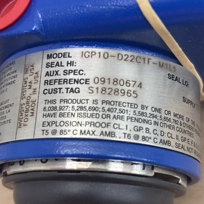 New | in-Stock Foxboro IGP10-D22C1F-M1L1 Test Equipment - Other Indiana US | J&J Industrial Supply #1394357