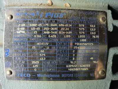 USED TECO-WESTINGHOUSE PDH01502TE5