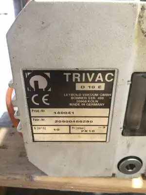 TRIVAC D10E Vacuum Pump 10M3/HR (44gpm)2×10-3 mbar (2.9PSI) 140041