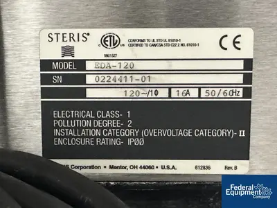 USED STERIS Steris Steam Generator, Type VHP1000ED