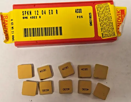 SANDVIK Coromant SPKN 12 04 ED R 4030 SMK 43E2 R P25 Lathe Carbide Inserts 10 Pc